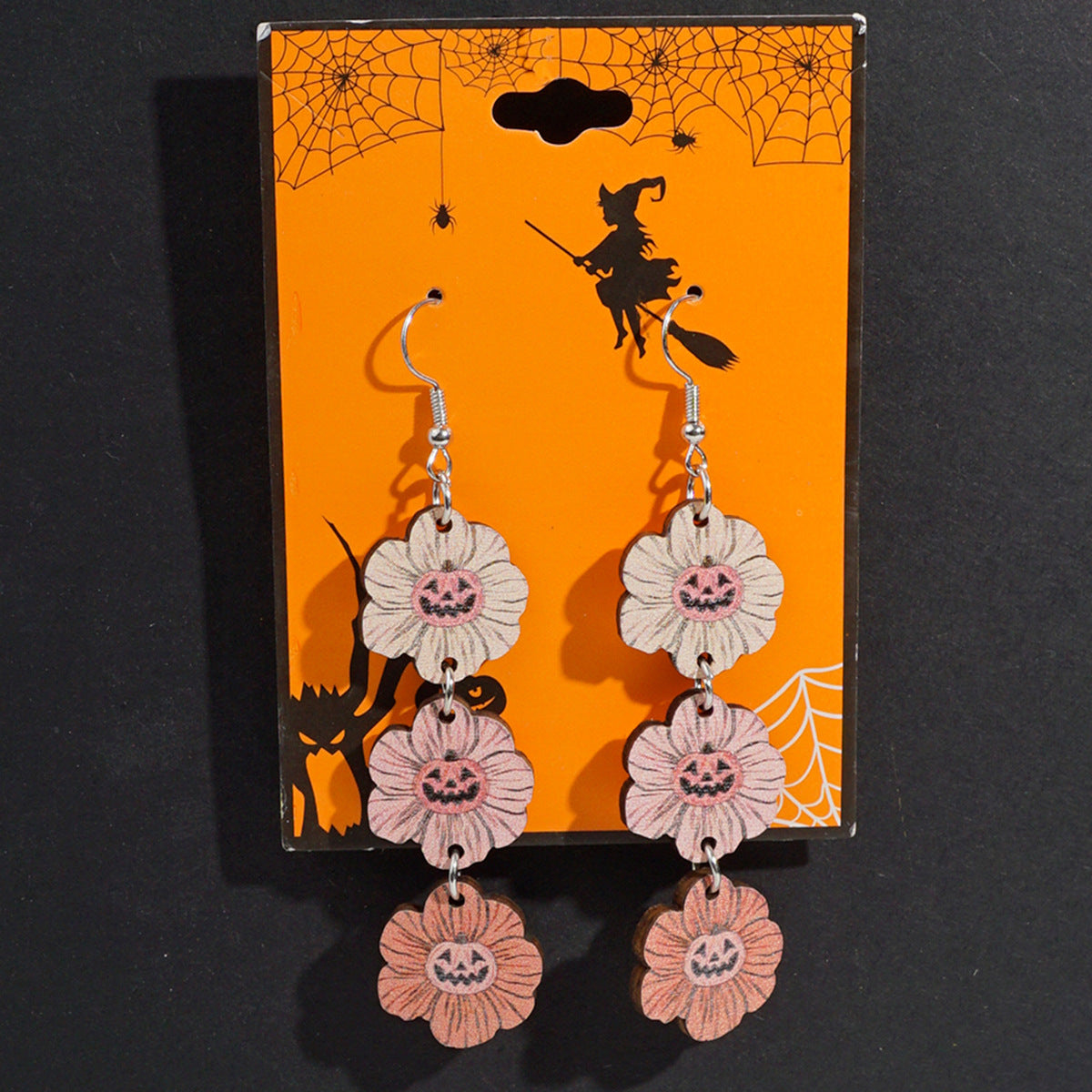Wholesale  Ghost Pumpkin Skull Wooden Earrings