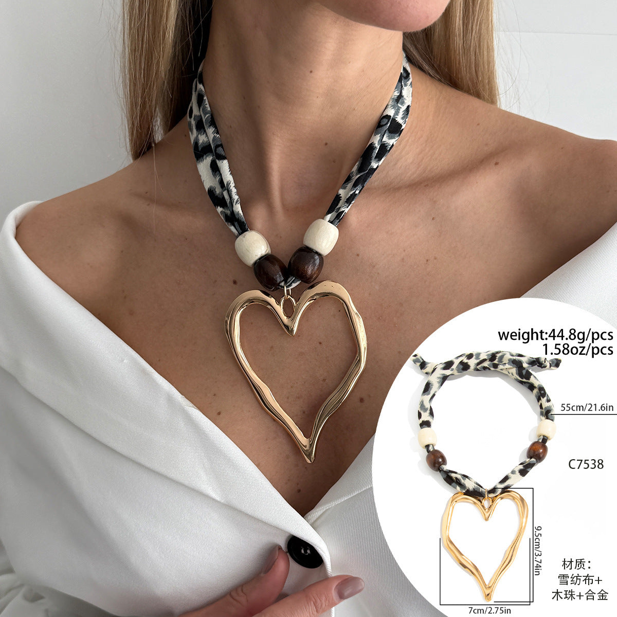 Wholesale Sweet and cool leopard print velvet clavicle chain choker necklace