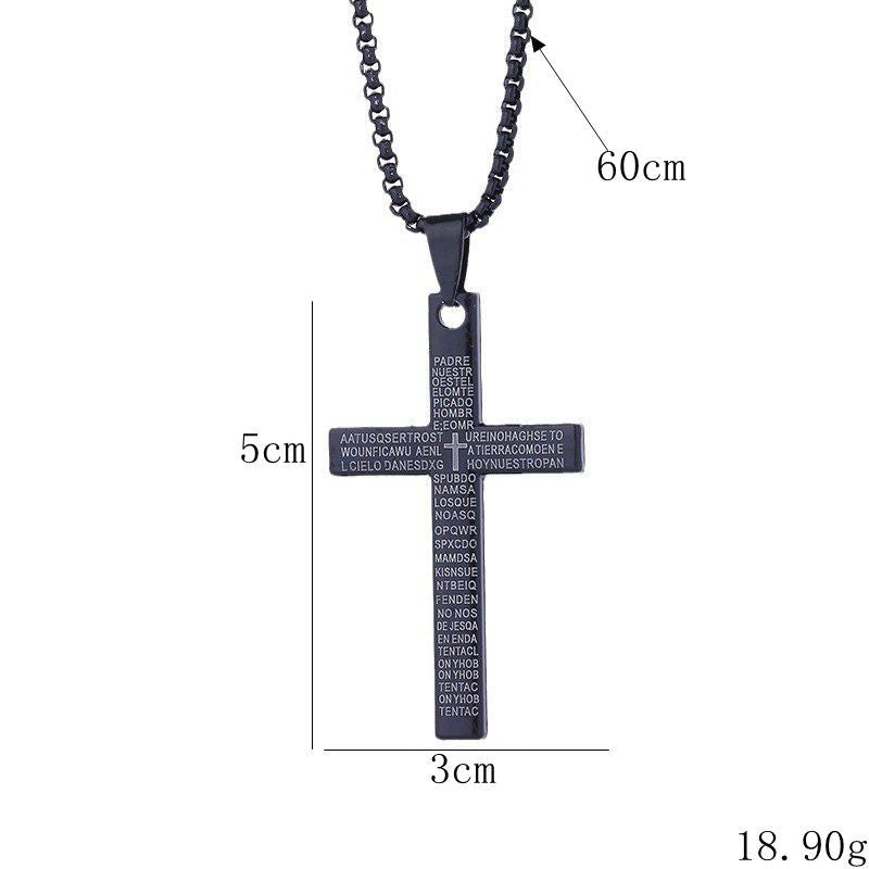 Wholesale Cross Men's Scripture Hip Hop Necklace