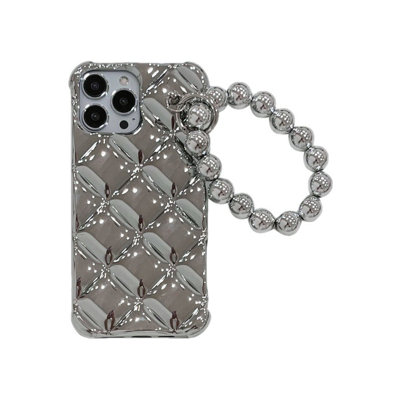 Caso de teléfono de pulsera de cadena de rombo plástico al por mayor