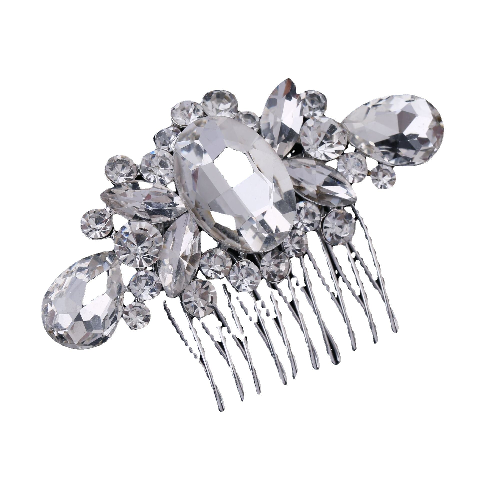 Wholesale Five Petal Flower Crystal Diamond Pearl Alloy Hair Combs