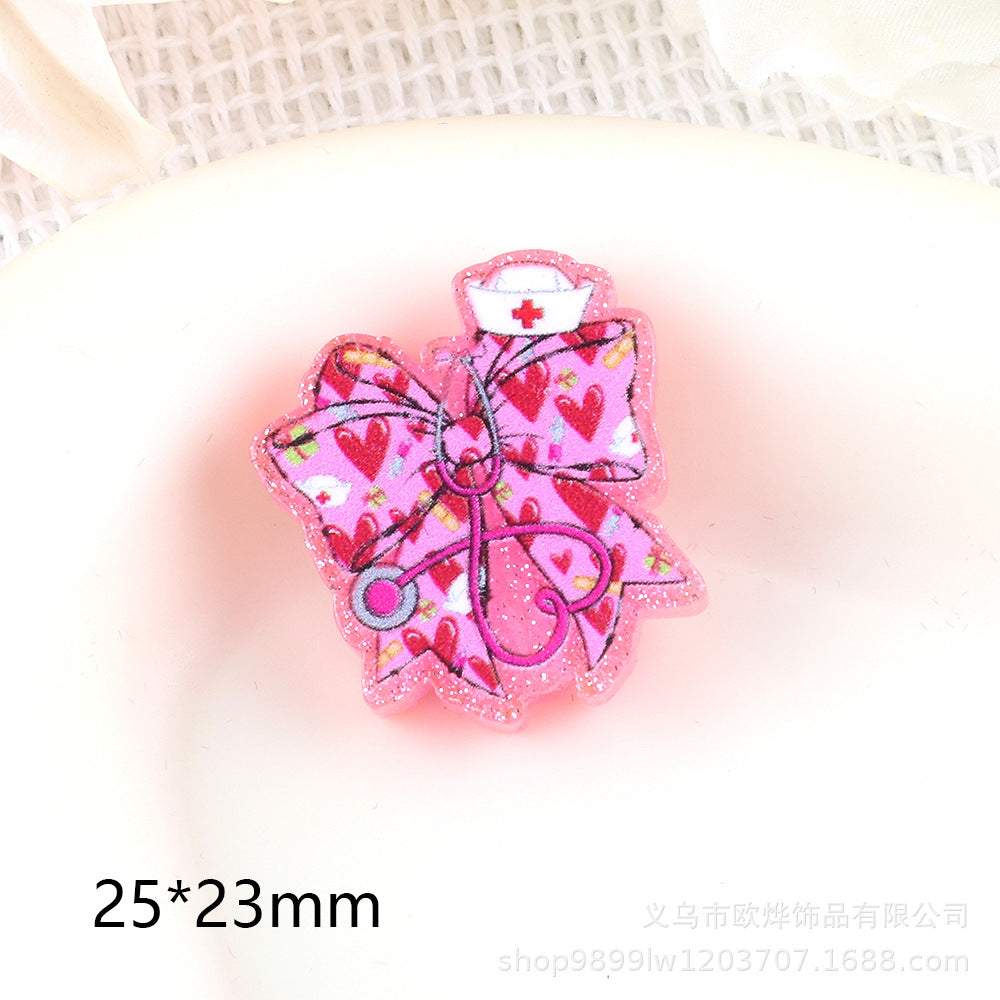 Wholesale 5pcs  Cartoon Bow Acrylic Beads