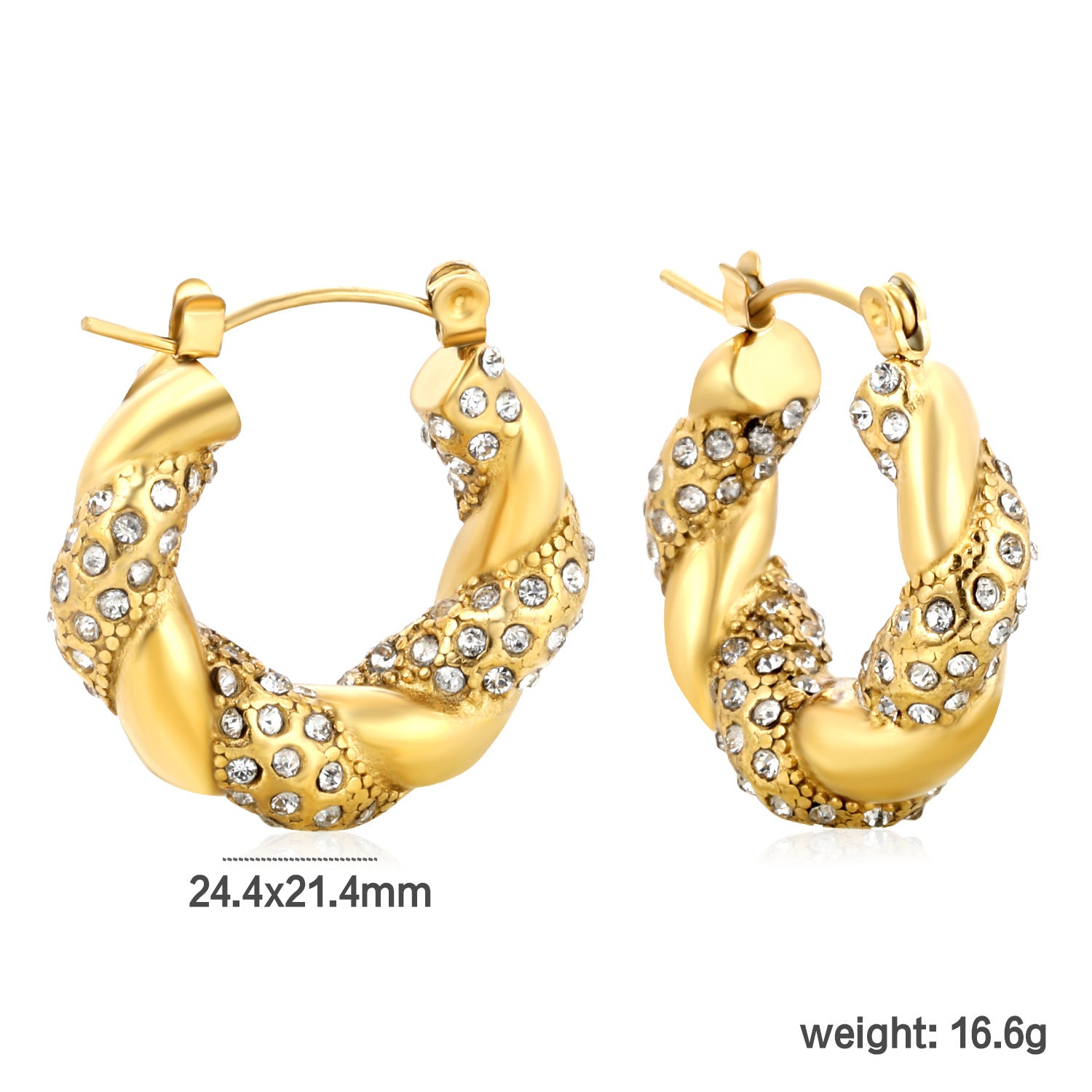 Wholesale Pearl White Diamond 18k Stainless Steel Earrings for Women,  Light Luxury