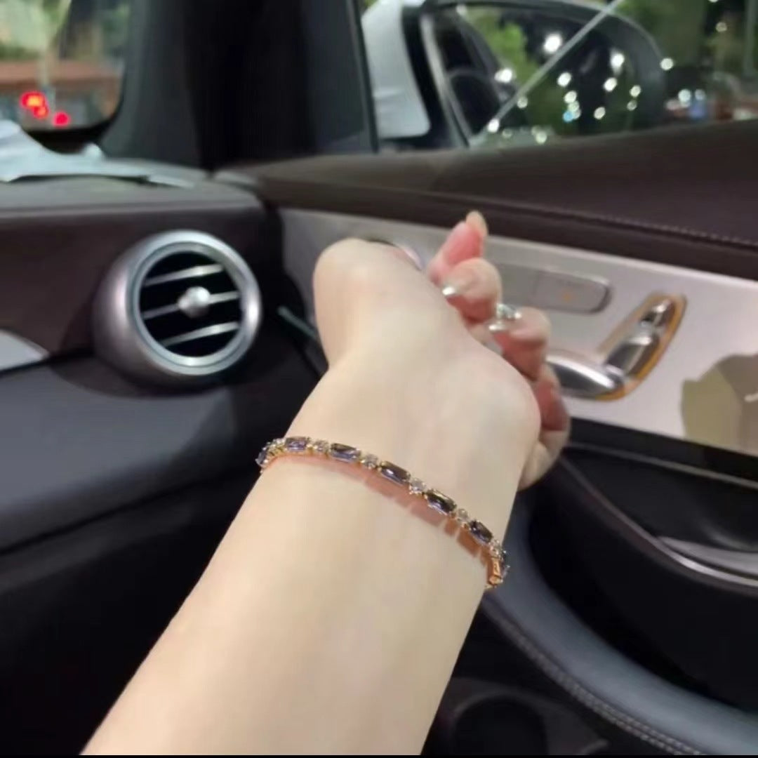 Wholesale Purple copper alloy zircon bracelet white and purple bracelet