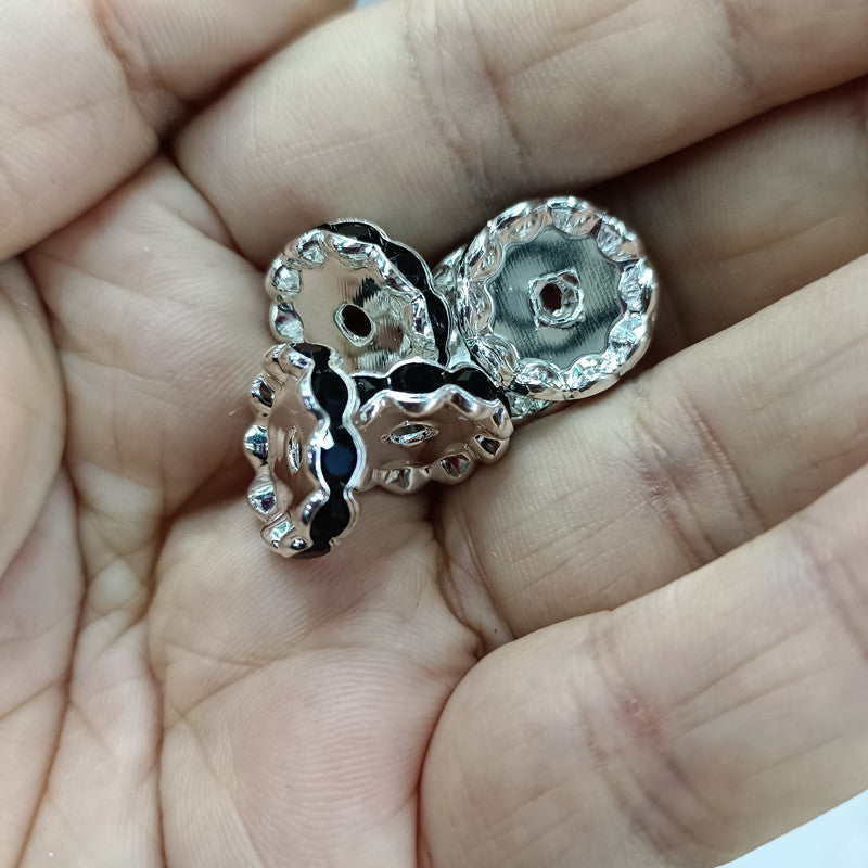 Wholesale 200pcs 15mm Silver Plated Wave Diamond Wheel Clip DIY Handmade Spacer Beads