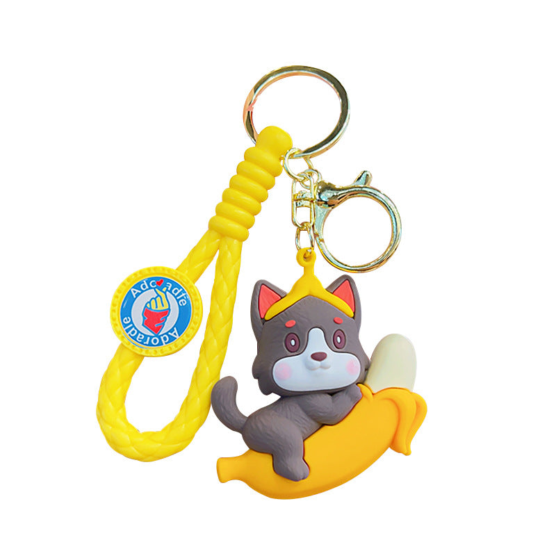 Fruta al por mayor shiba inu llaves de goma suave