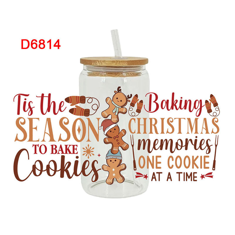 Wholesale Colorful Christmas Series 16oz Cup UV DTF Wraps