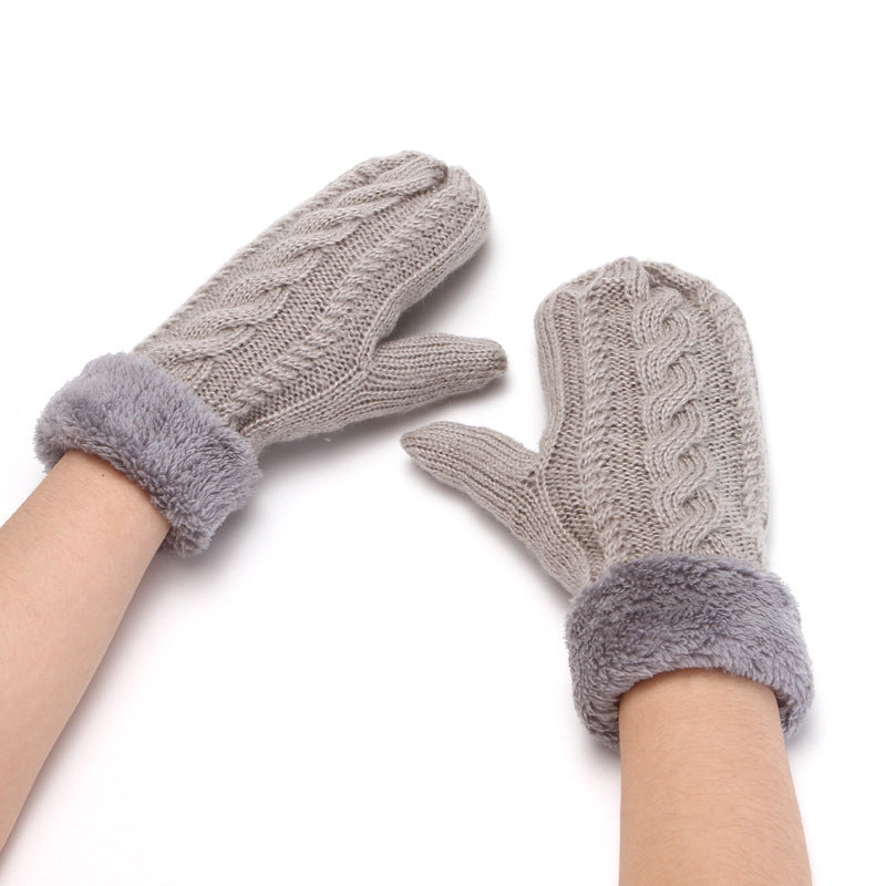 Wholesale Knitted Wool Warm and Thick Acrylic Fiber Glove