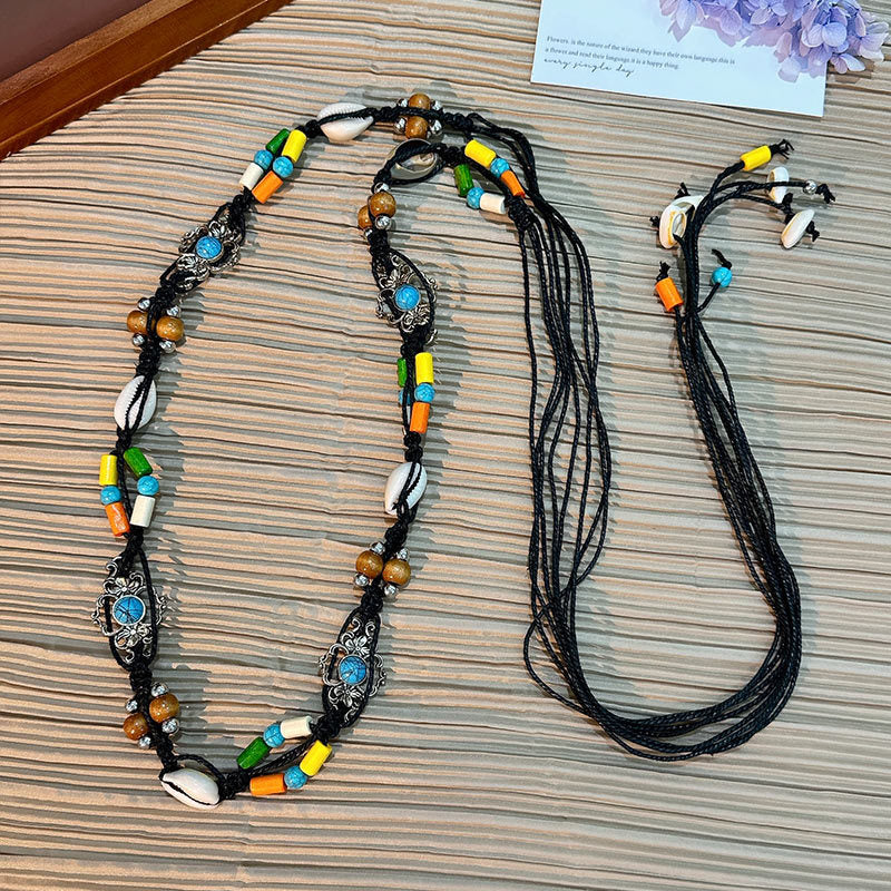 Wholesale Women's Versatile Dress Accessories Waist Rope Bohemian Braided Hemp Rope Waist Chain Thin Belt