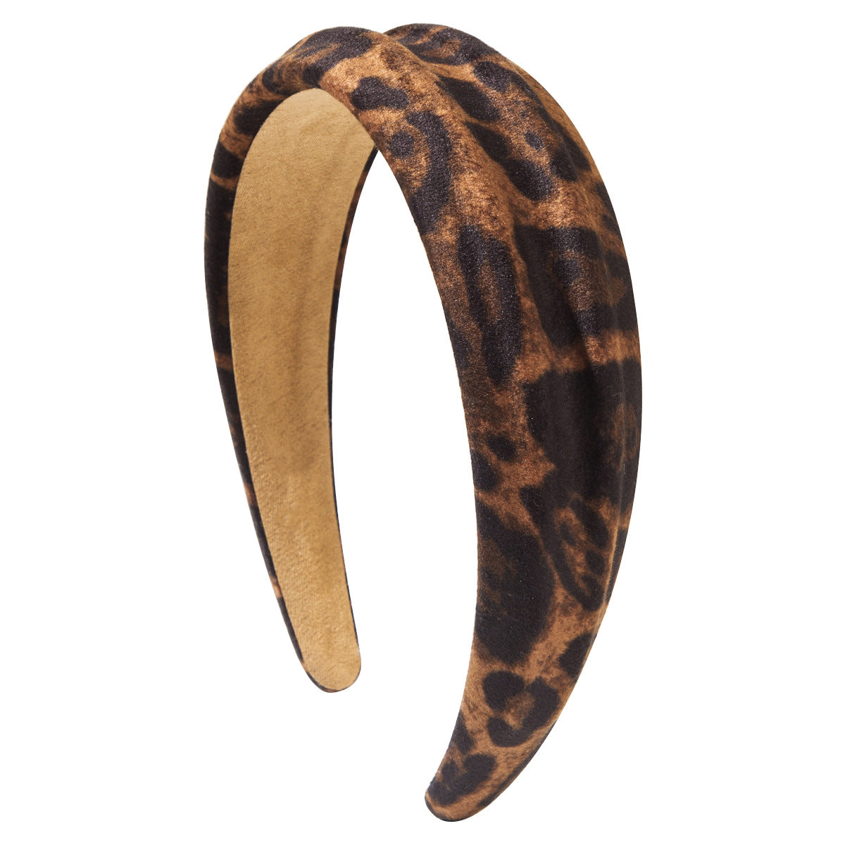 Wholesale leopard convex design headband printed velvet wide-brimmed hair headdress