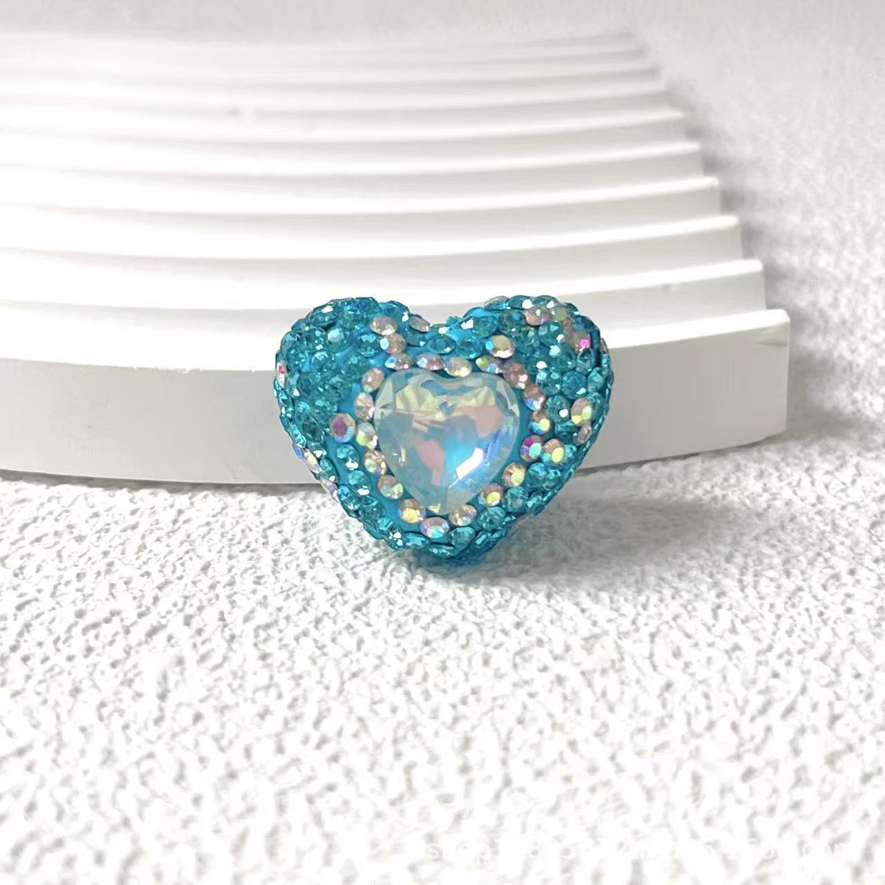 Wholesale 10pcs Heart-shaped diamond Crystal Beads