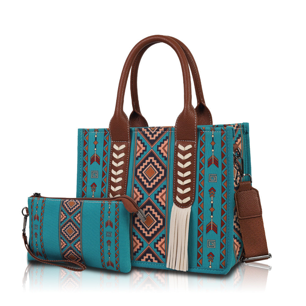 Wholesale Bohemian tote bag ethnic style tassel personality mother and child bag