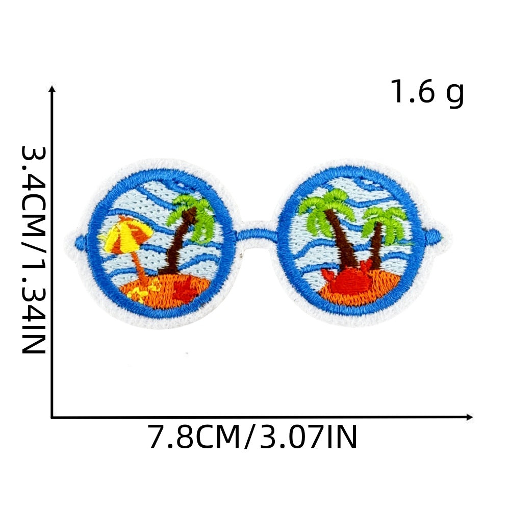 Wholesale DIY Embroidery Patch Cute Hawaiian Party Hat Clothes Decoration FS