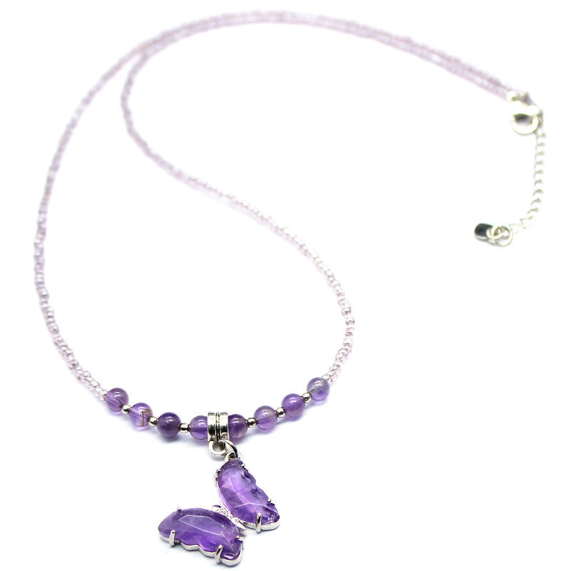 Wholesale Amethyst Butterfly Necklace