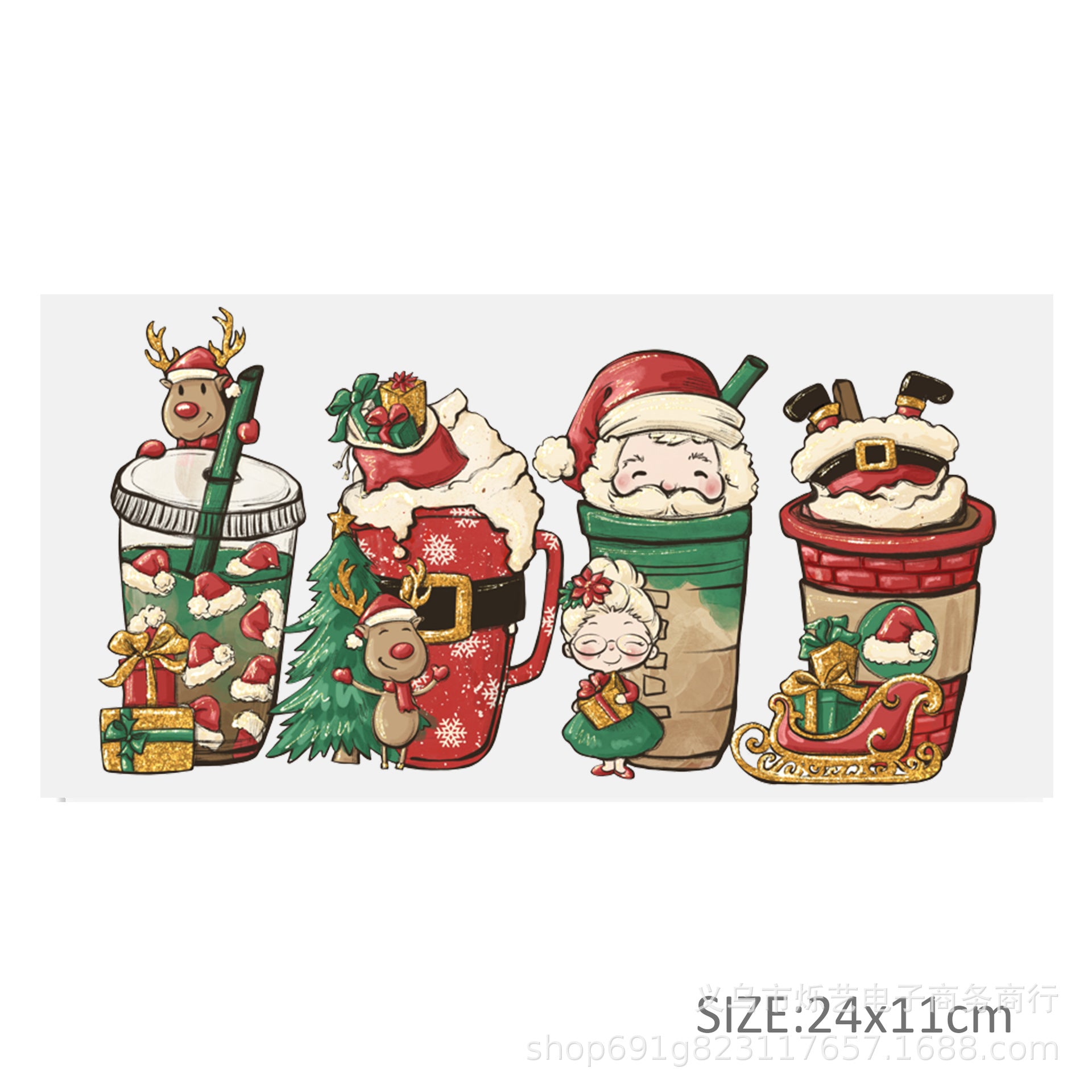 Wholesale Christmas  Snowman Drink  16oz Cup UV DTF Wraps