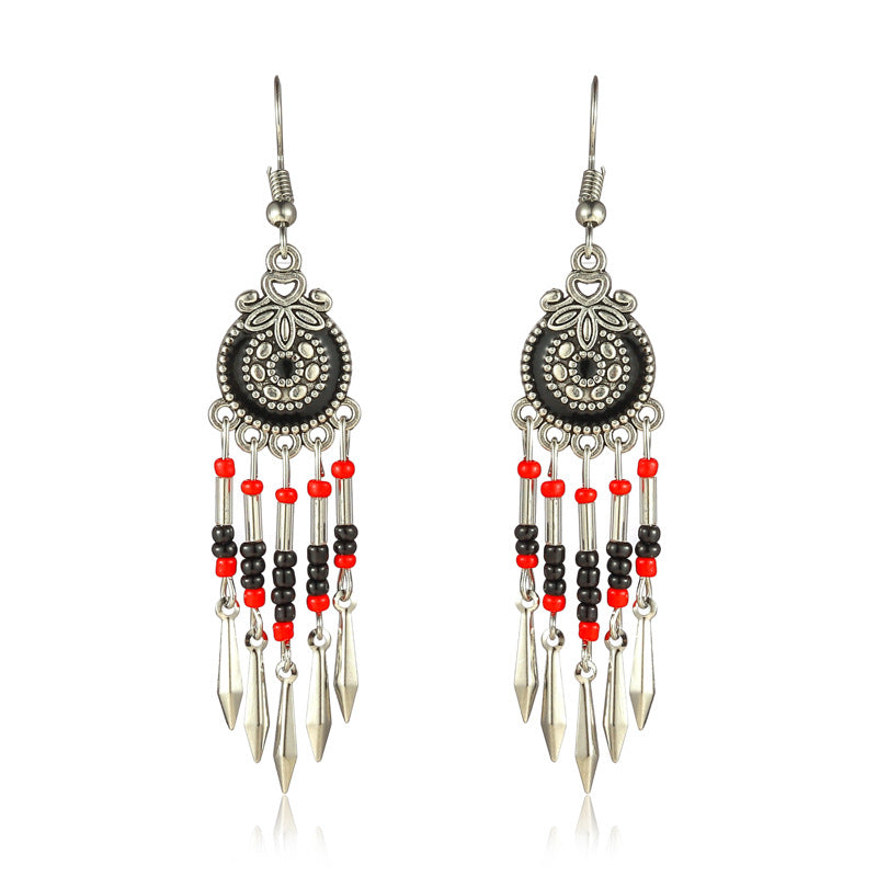 Wholesale Small Short Bohemian Vintage Round Bead Earrings