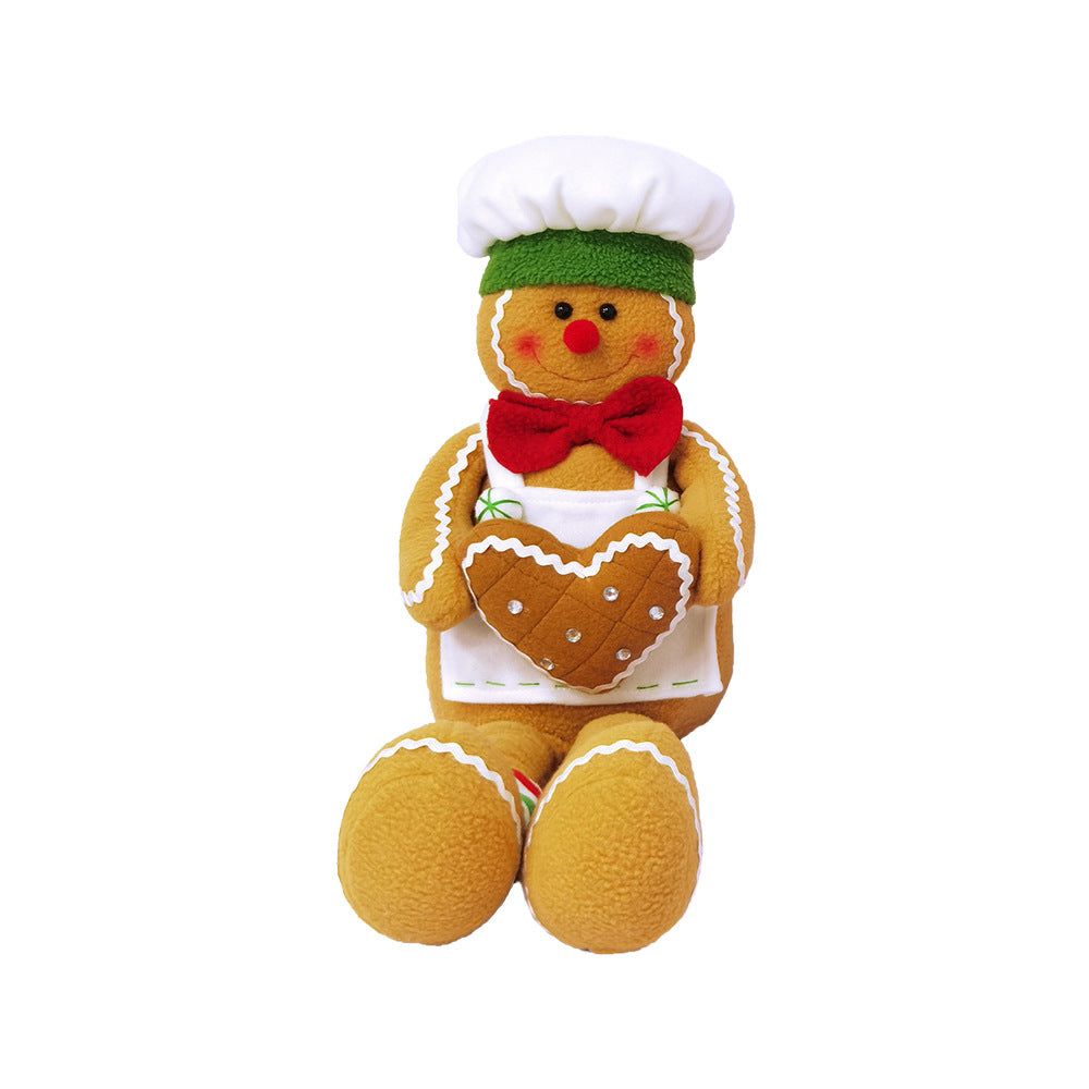 Wholesale New Christmas Decorations Flannel Long Legs Gingerbread Man Window Decoration New