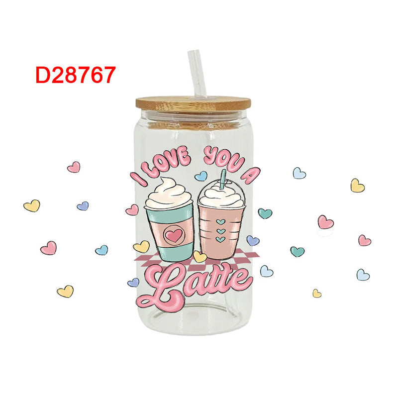 Wholesale Pink dessert ice cream series 16oz Cup UV DTF Wraps