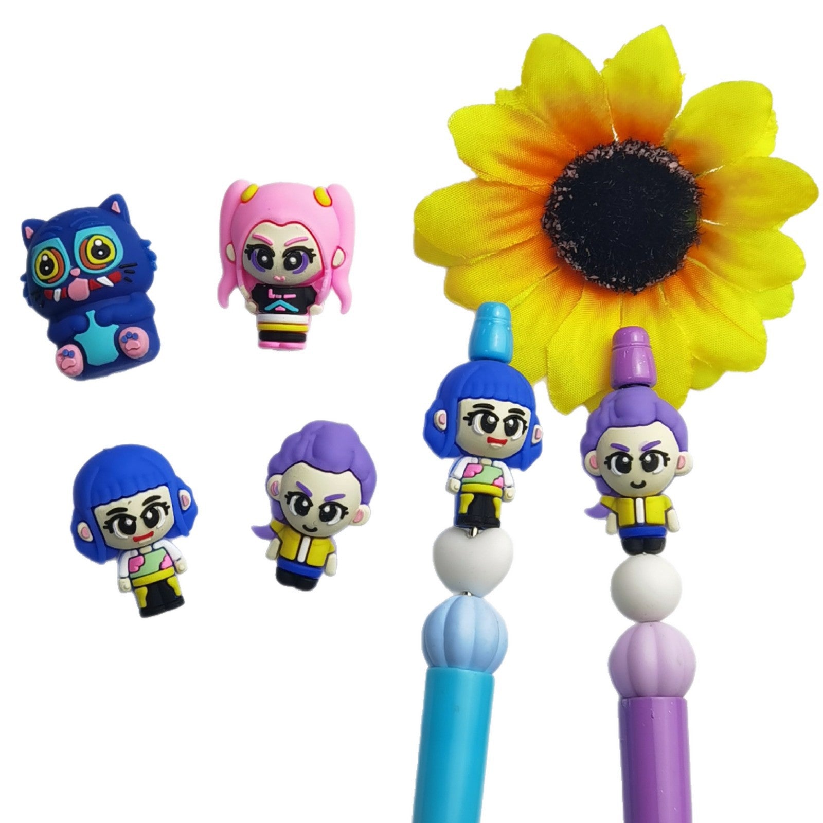 Wholesale 10pcs/pack Cute 3D silicone cartoon Focal Beads OLY Exclusive