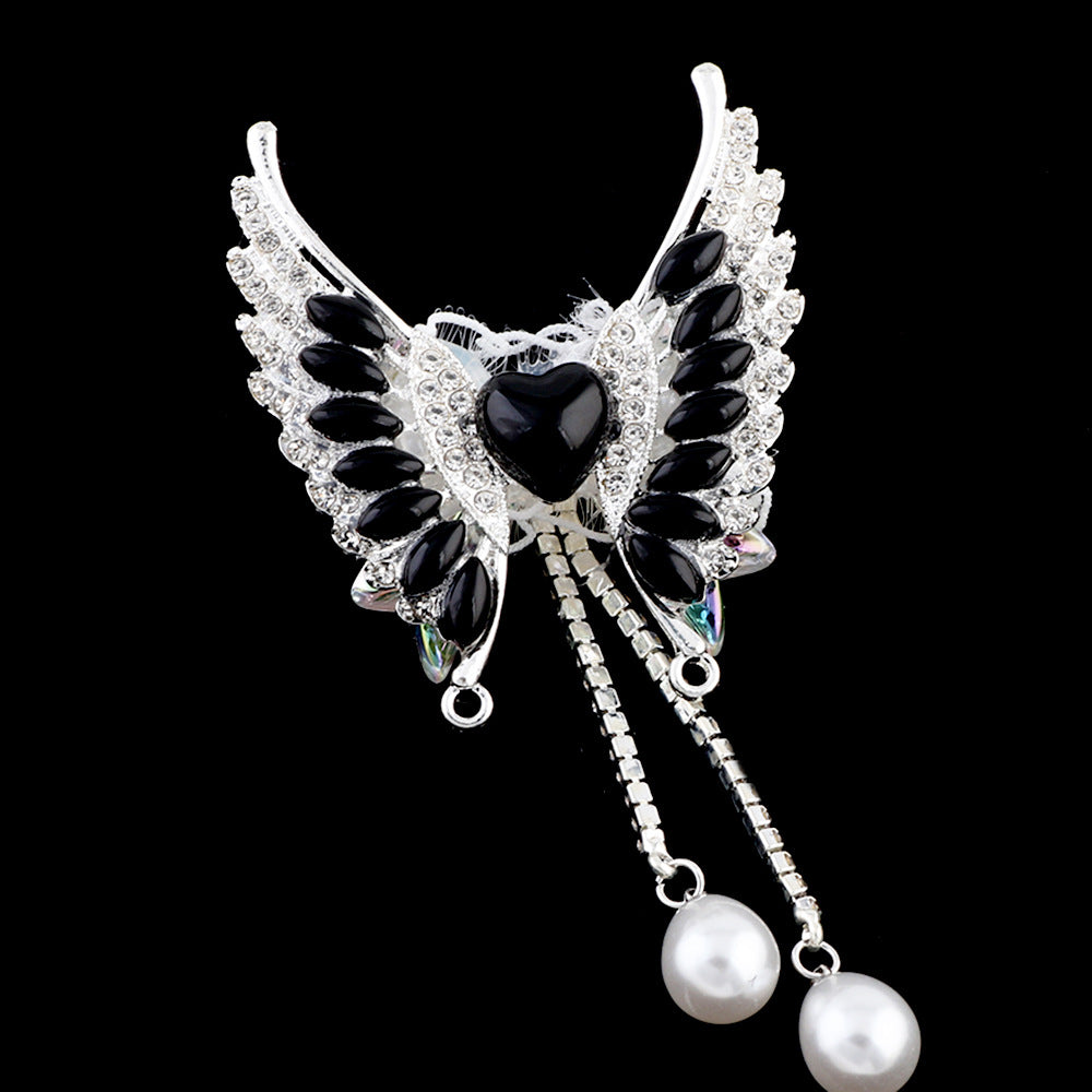 Wholesale 2pcs Heavy Industries Pearl Tassel Butterfly Diamond Ball Can Thread Straight Hole Beads DIY Beads