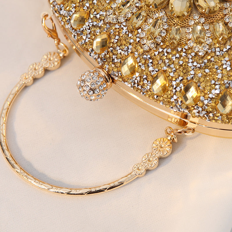 Wholesale Alloy flower diamond studded evening bag clutch bag dress banquet handbag