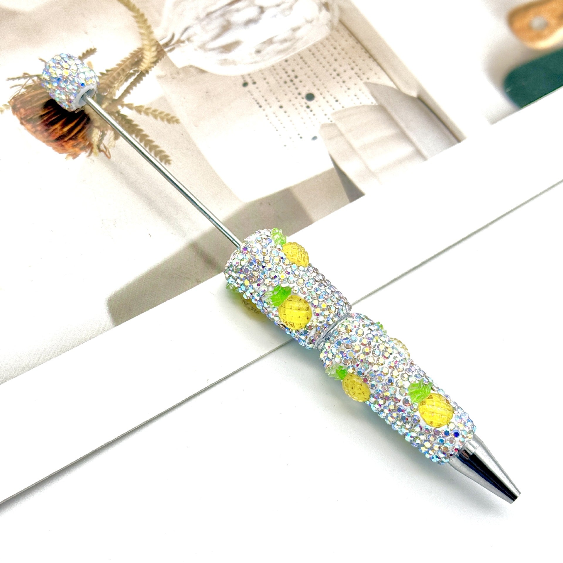 Wholesale Fruit Full Diamond beadable pens