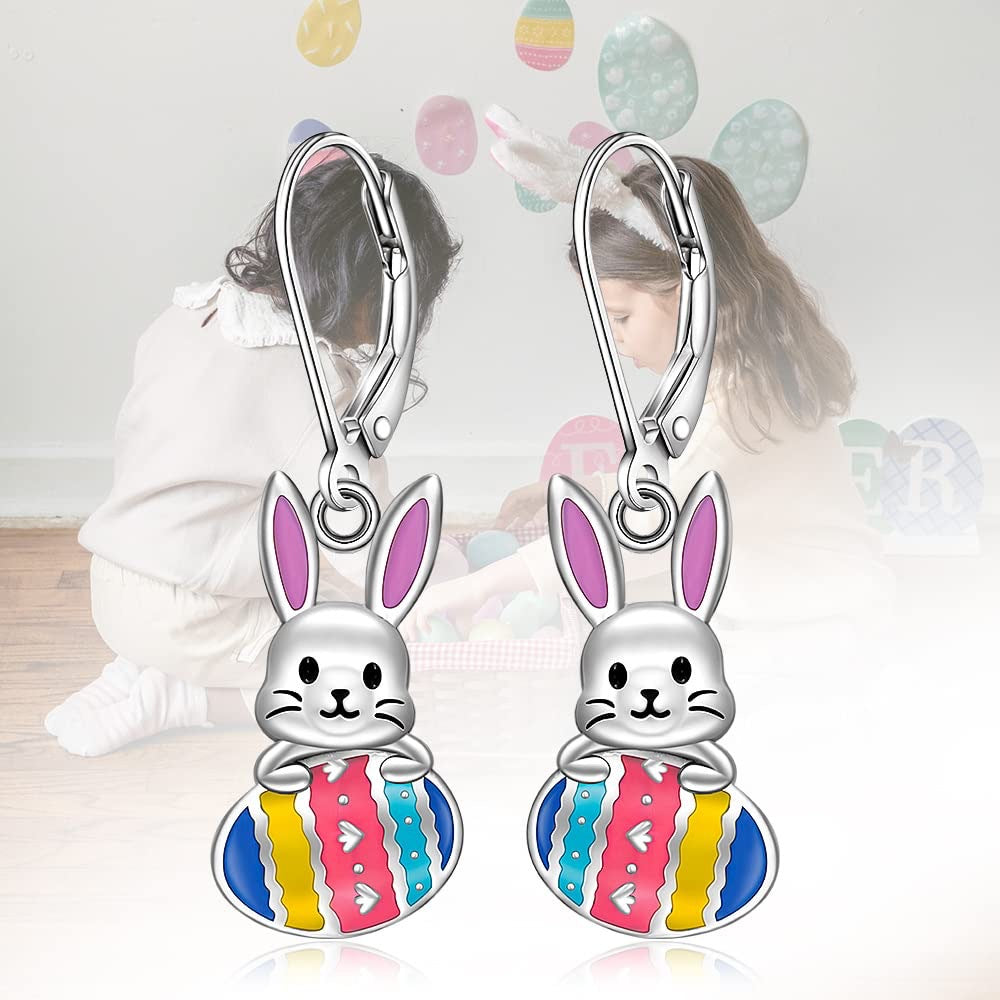 Wholesale Rabbit Easter Egg Clover Easter Earrings
