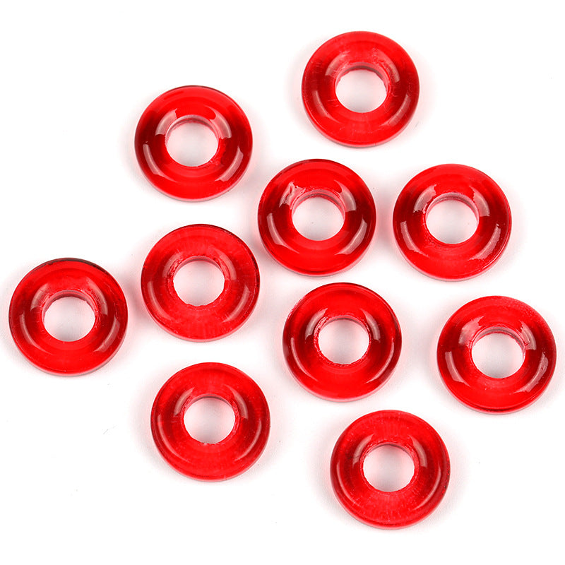 Wholesale 50pcs 10mm Glass Colorful Circle Large Hole Beads Glass Beads Spacer Beads Spacer