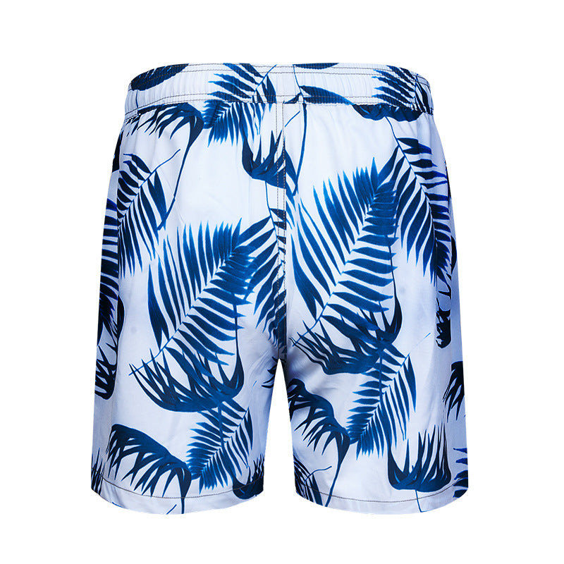 Wholesale Leaf Printing Quick Dry Plus Size Polyester Swimwear Shorts