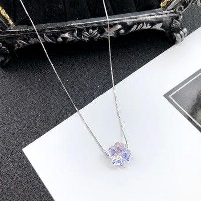 Wholesale S925 Sterling Silver Crystal Sparkling Diamond Necklace