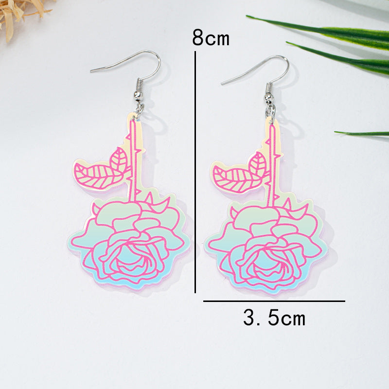Wholesale Valentine's Day Sweet Girl Pink Rose Carnival Party Cute All-match Women's Earrings