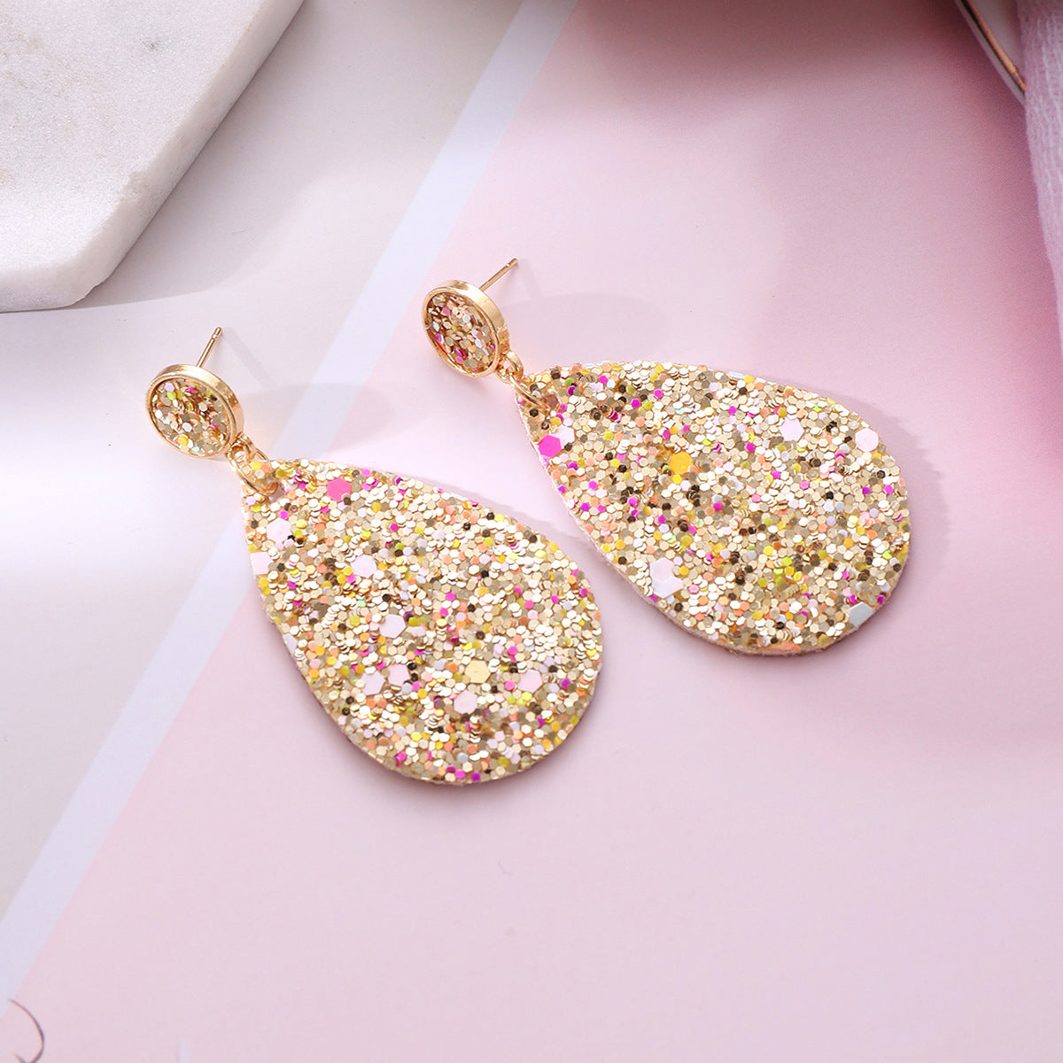 Wholesale Sequin Leather Earrings