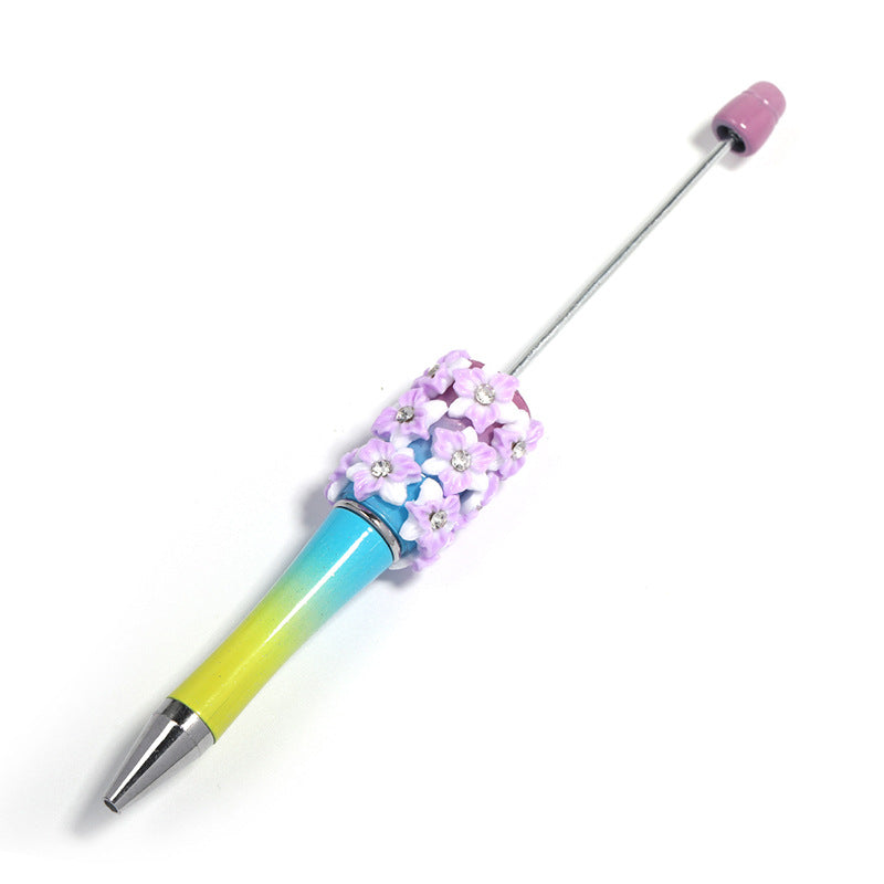 Wholesale Heavy Industry DIY Beadable Pen  Camellia Resin Rose Bead Pen