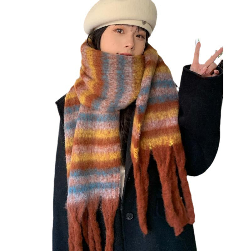 Wholesale New Winter Knitted Thickened Warm Circle Yarn Scarf