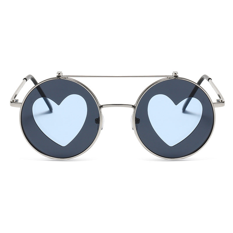 Wholesale PC Love Retro Round Double Layer Sunglasses