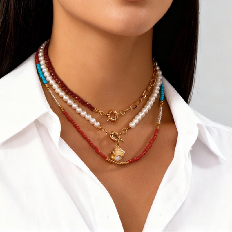 Wholesale Strawberry Set Necklace Pink Valentine' s Day Necklace