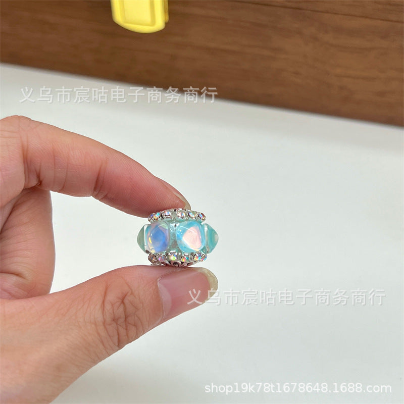 Wholesale 10pcs cat' s eye stone mocha cube  Acrylic Beads