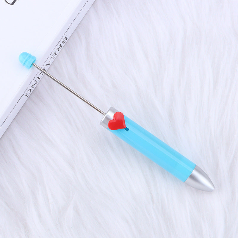Wholesale 2pcs Beadable PensDIY Love Plastic Push Seven Colors Refill Ballpoint Pen