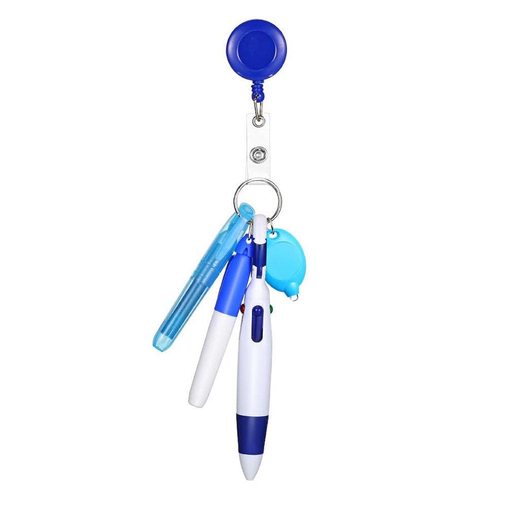 Wholesale Nurse Pen Set with Light Retractable Badge Reel Keychain