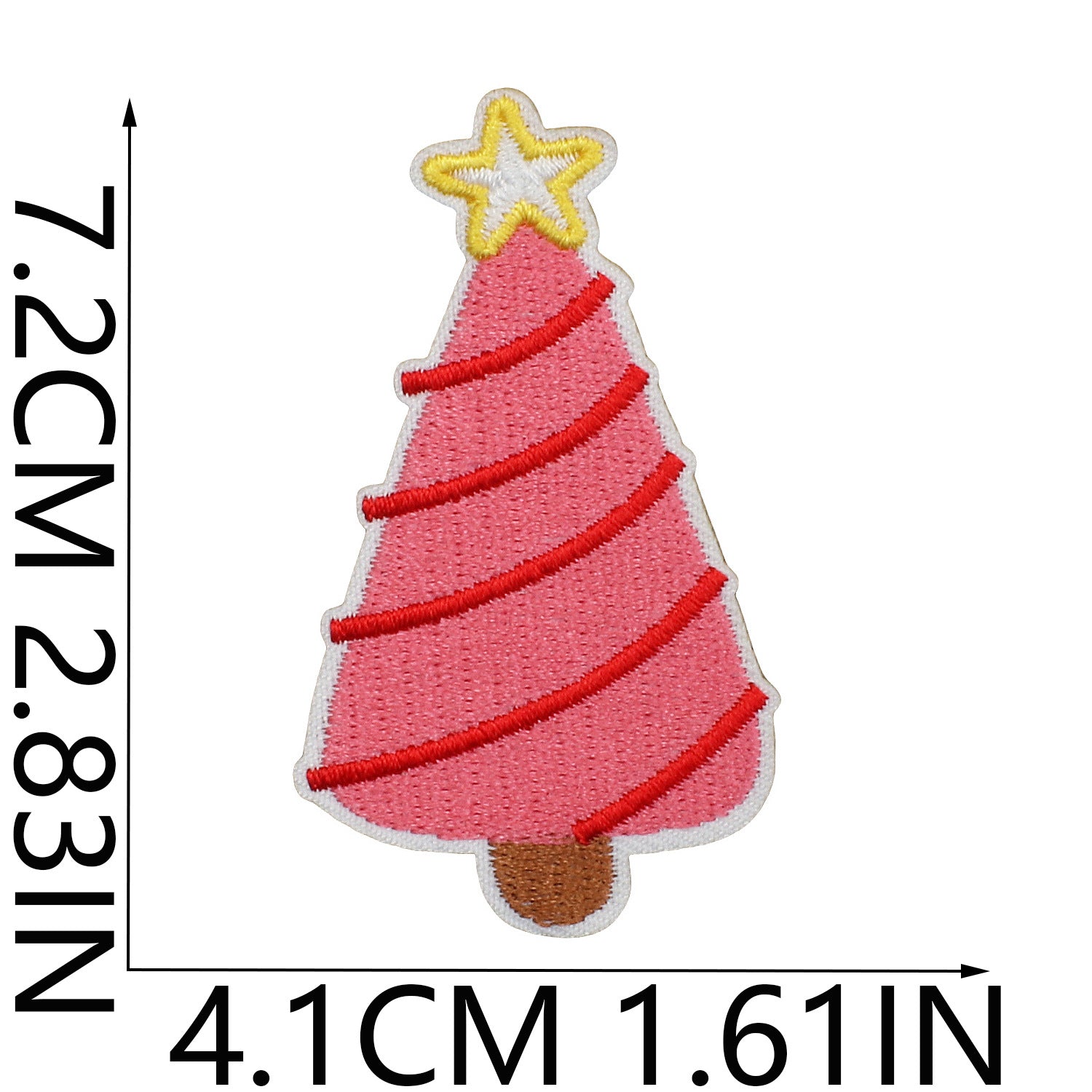 Wholesale Stylish Christmas Tree Embroidered Patch Polyester Thread Iron On Clothing Decoration Gift