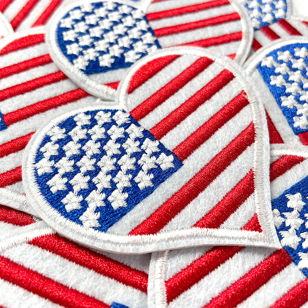 Wholesale Love American Flag Embroidered Patch For Coats Decorative Craft Supply