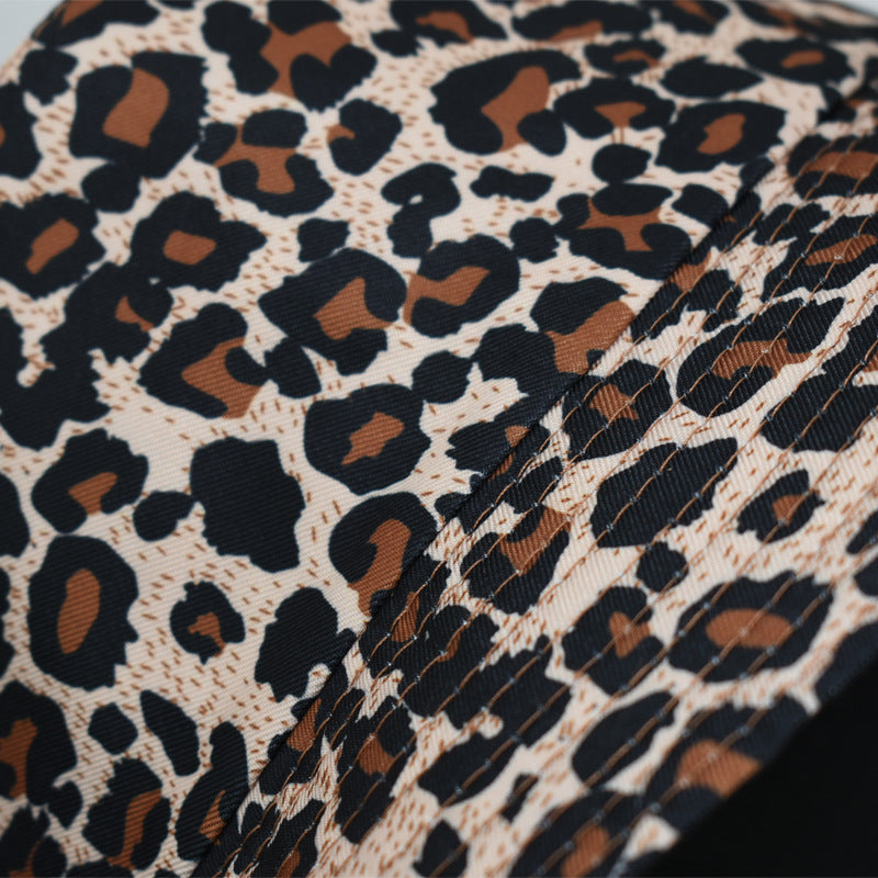 Wholesale Fashion Leopard Pattern Retro Simple Double Sided Pot Hat Spring and Autumn Outdoor Leisure Street Soft Brimmed Letter Embroidered Sunscreen Fisherman's Hat