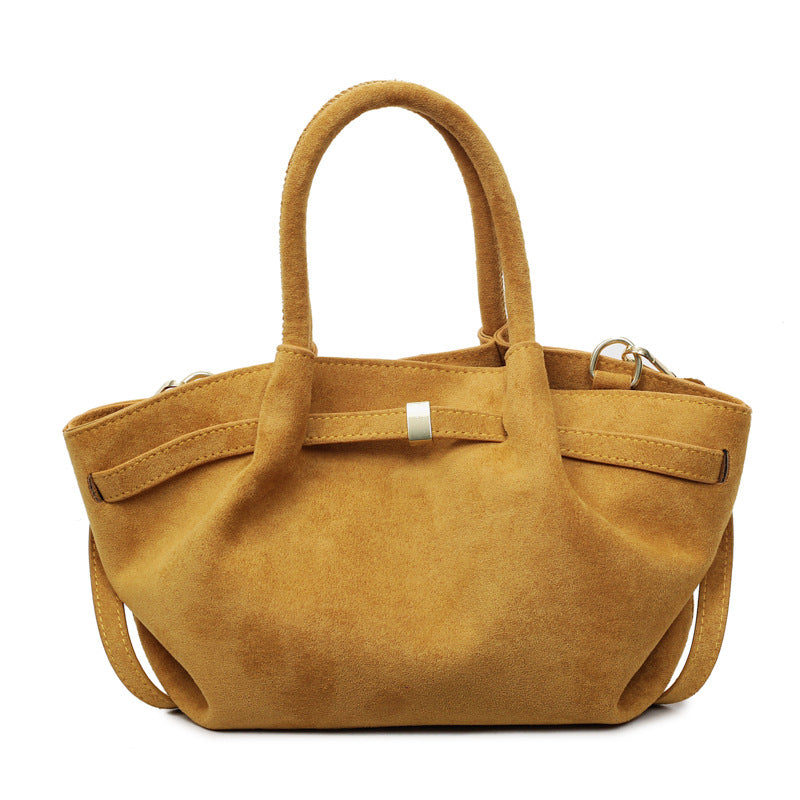 Wholesale Retro PU leather large capacity frosted handheld tote bag shoulder crossbody bag