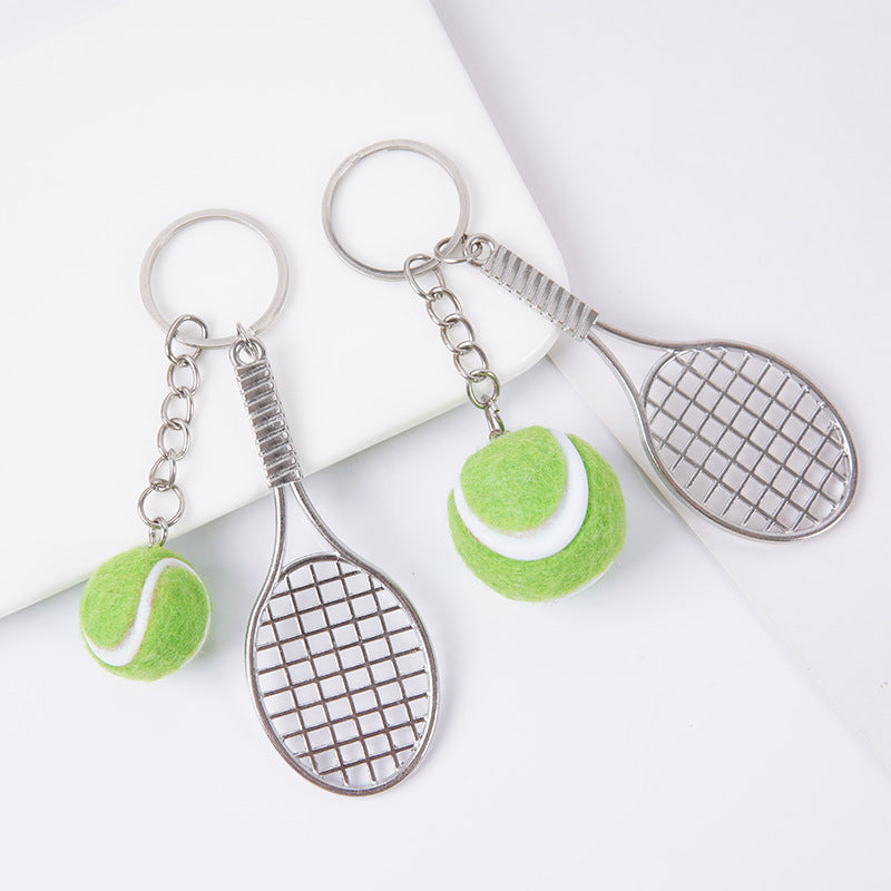 Wholesale 5pcs Mini tennis racket keychain