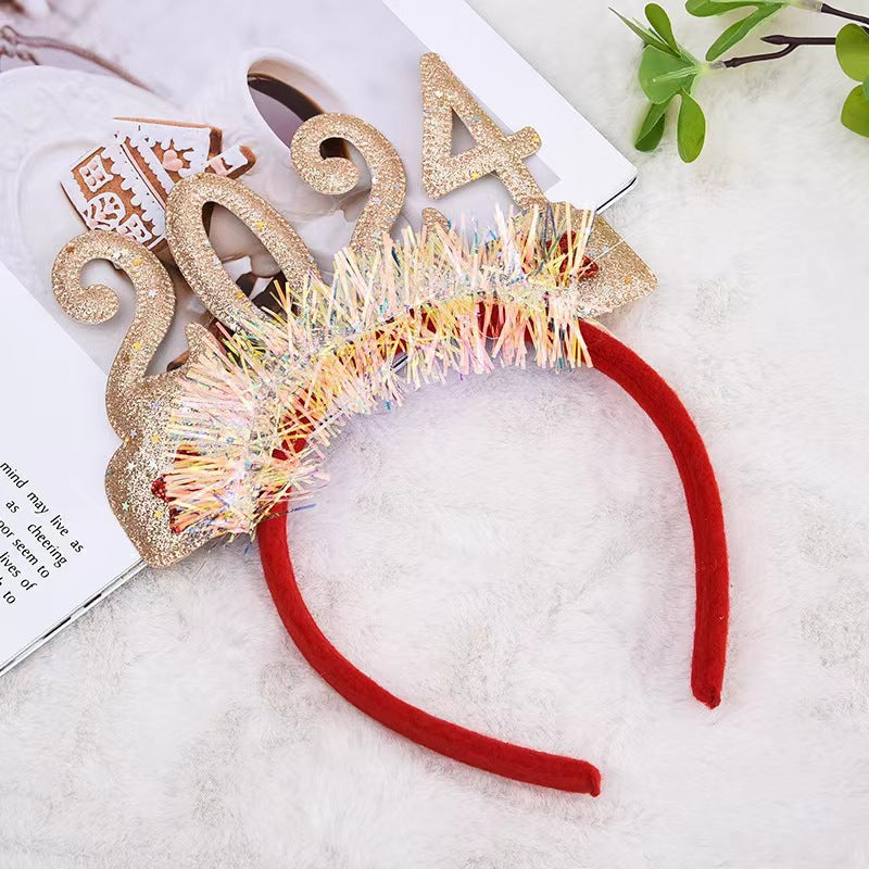 Wholesale 2024 New Year Headband Sequin Decoration Party Headband Headband