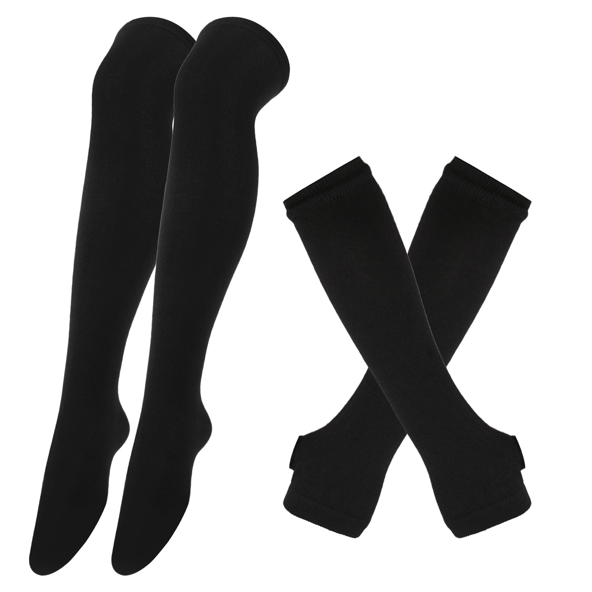 Wholesale Halloween Christmas Funny Striped Gloves Long Socks Set