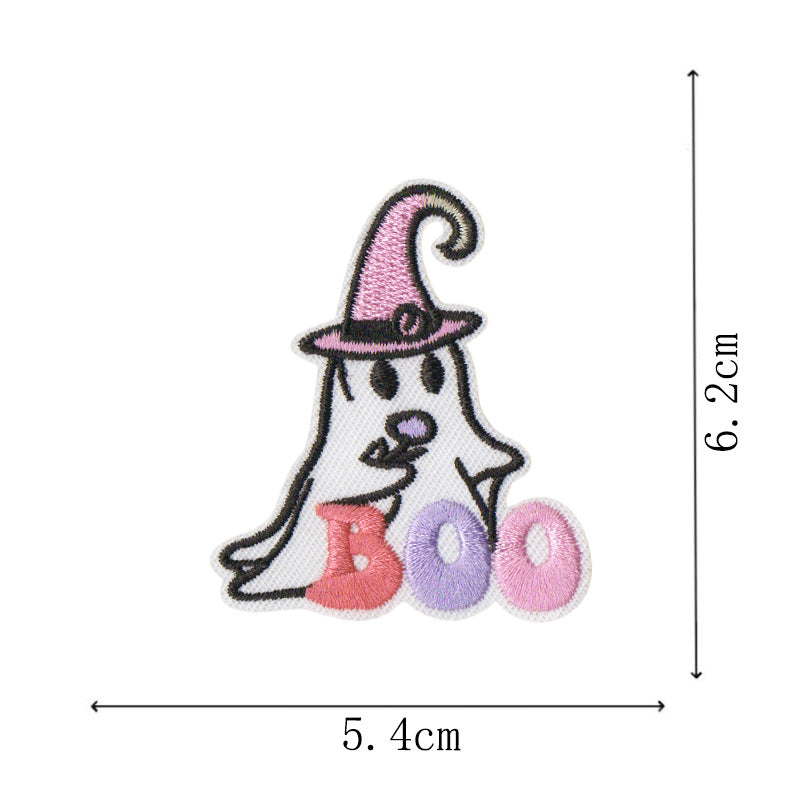 Wholesale new small ghost magic embroidery stickers cartoon cloth stickers handbook mobile phone Halloween decoration stickers DIY embroidery