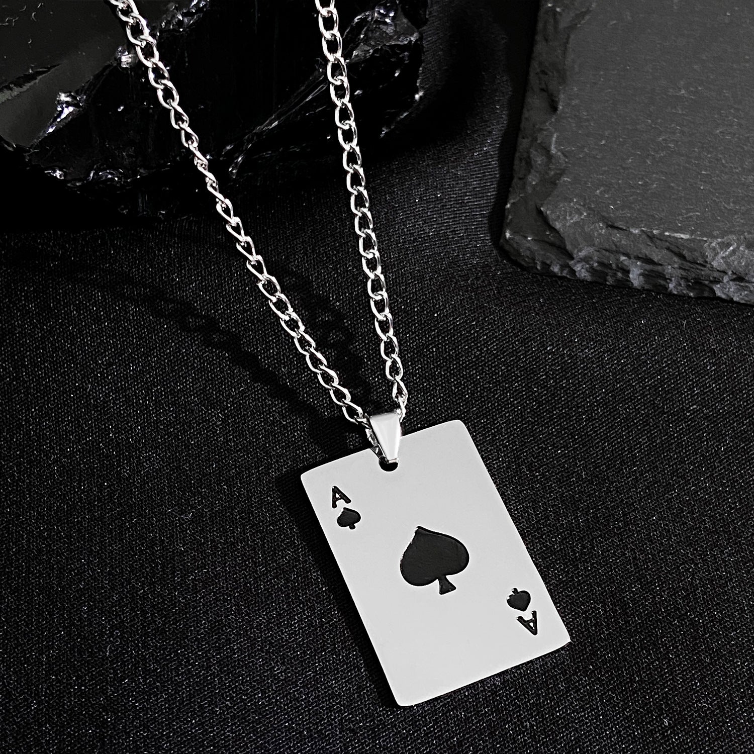 Wholesale Playing card pendant hip-hop clavicle necklace couple accessories