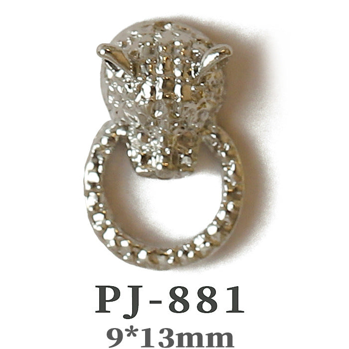 Wholesale  Metal Nail Art Charms Antelope Head Wings Leopard Head Manicure Decorative Accent