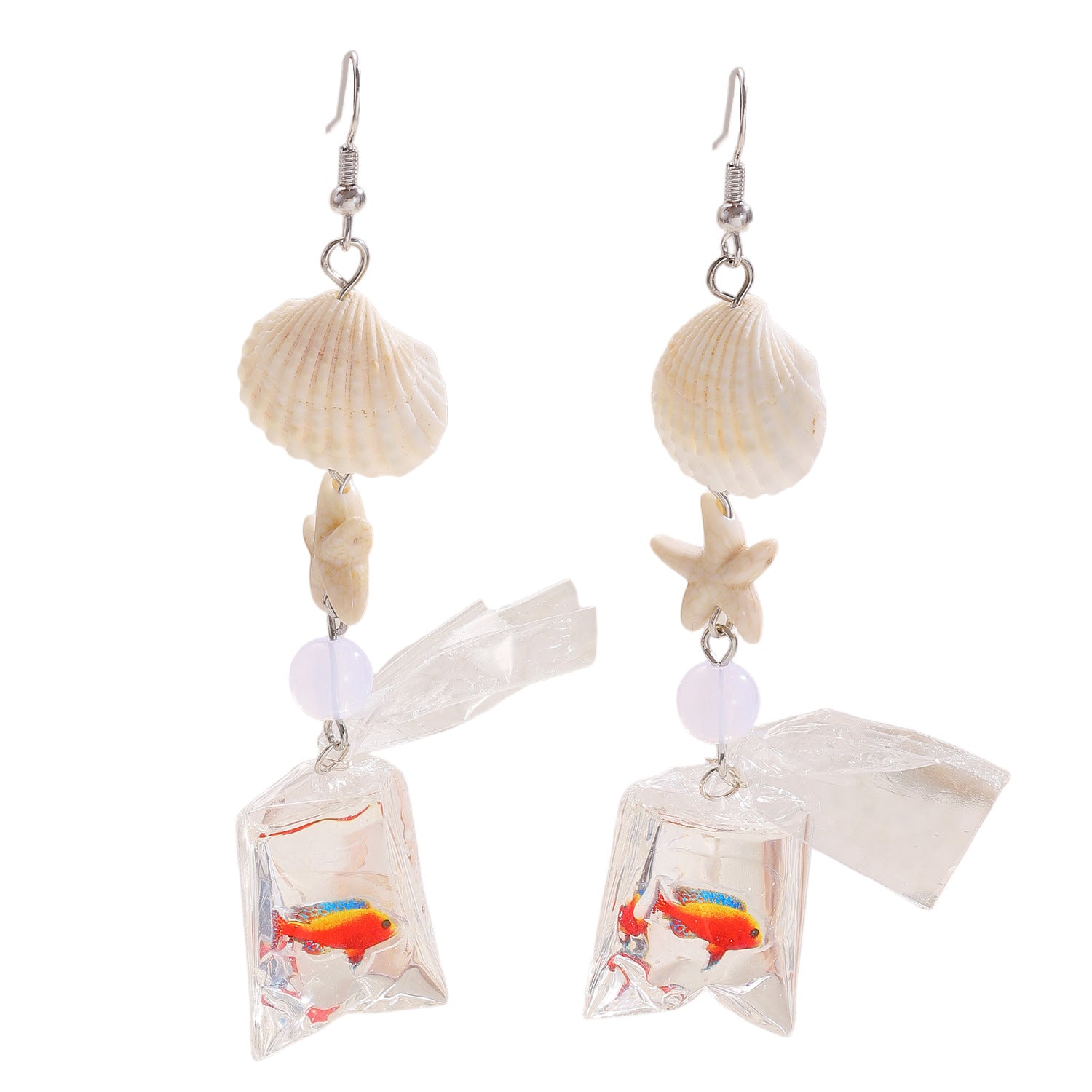 Wholesale Ocean Theme Starfish Shell Drop Earrings Fashion Jewelry Accessory Trendy Gift For Women Boutique Resale